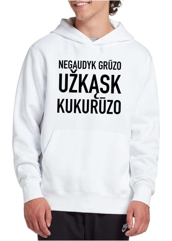 Džemperis „Negaudyk Grūzo, Užkąsk Kukurūzo“ - Image 2